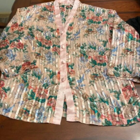 Victoria’s‎ Secret Gold Label Vintage Sheer Floral Blouse - Picture 1 of 8